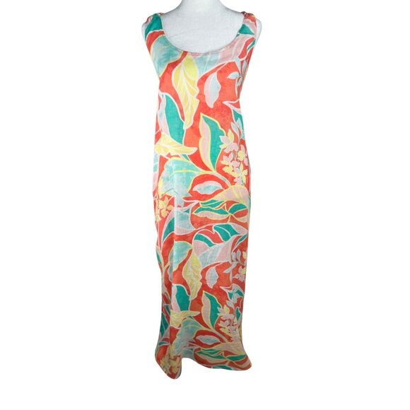 Cynthia Rowley Sleeveless Tropical Floral Maxi Dress With Braided Straps Medium - Picture 4 of 15